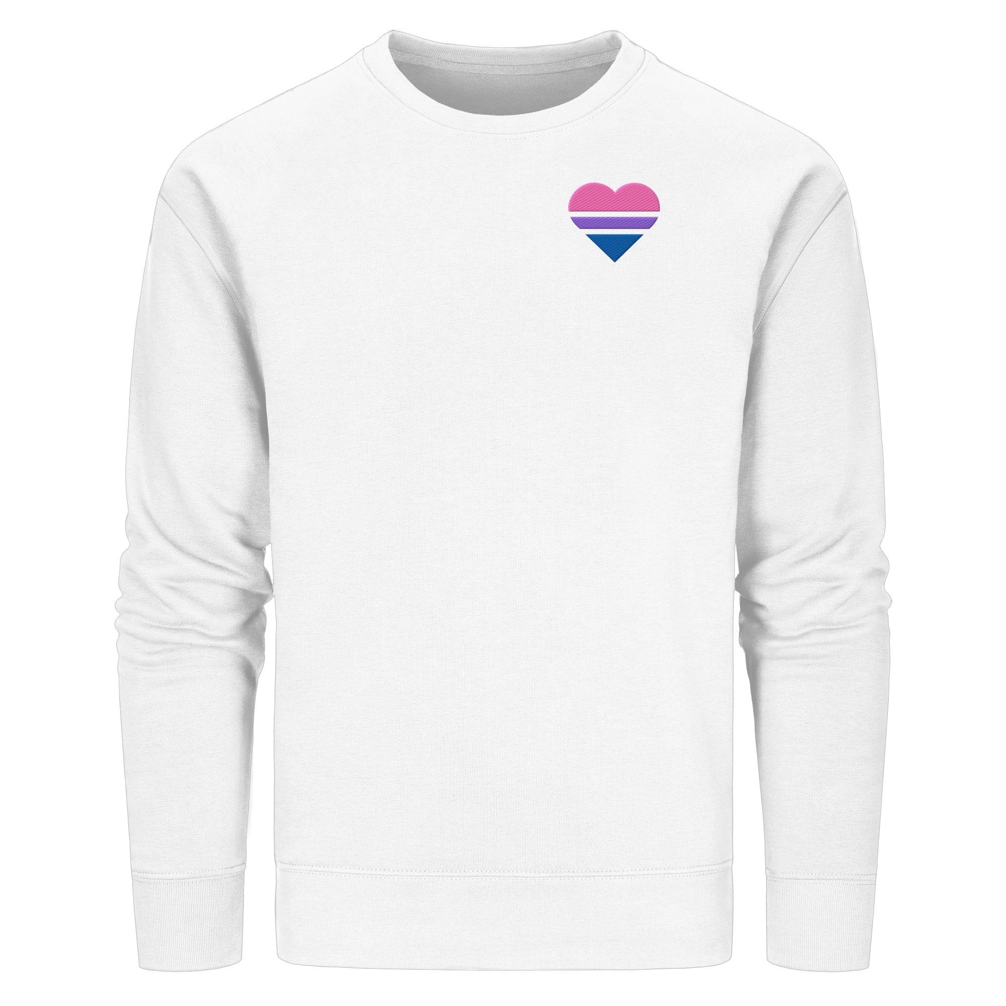 Organic Basic Sweatshirt - Bisexual Flag Herz Stick