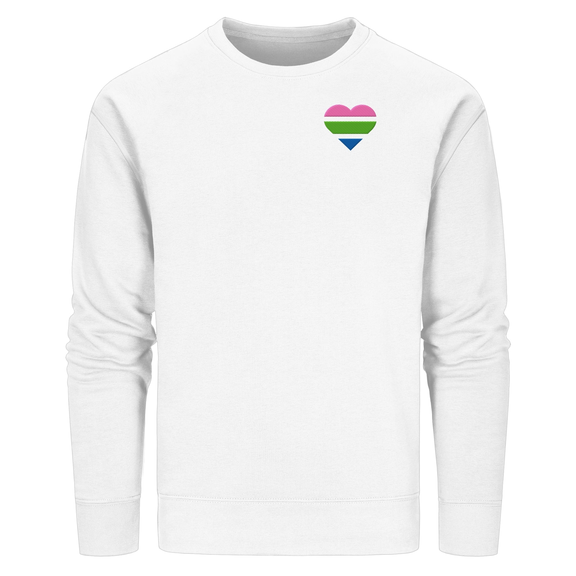 Organic Basic Sweatshirt - Polysexual Flag Herz Stick