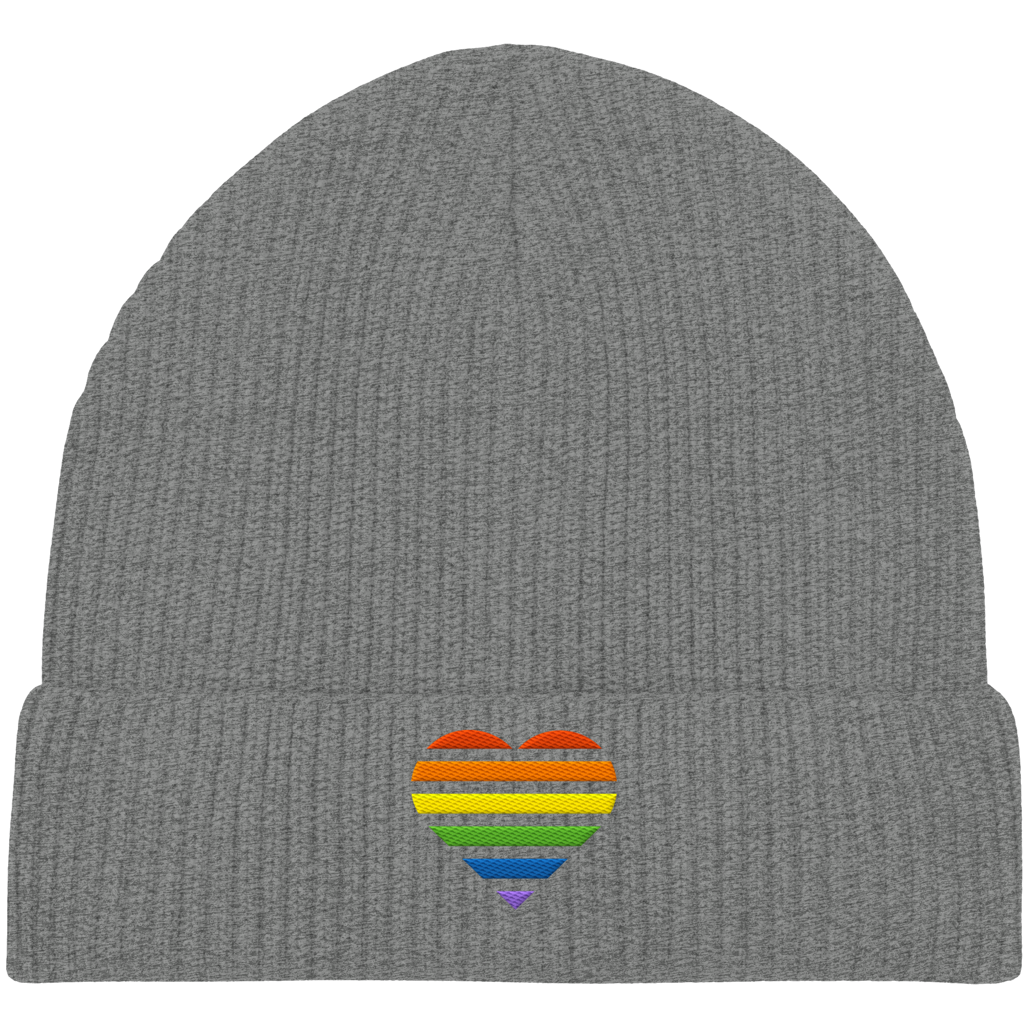 Organic Fisherman Beanie - Pride Flag Herz Stick