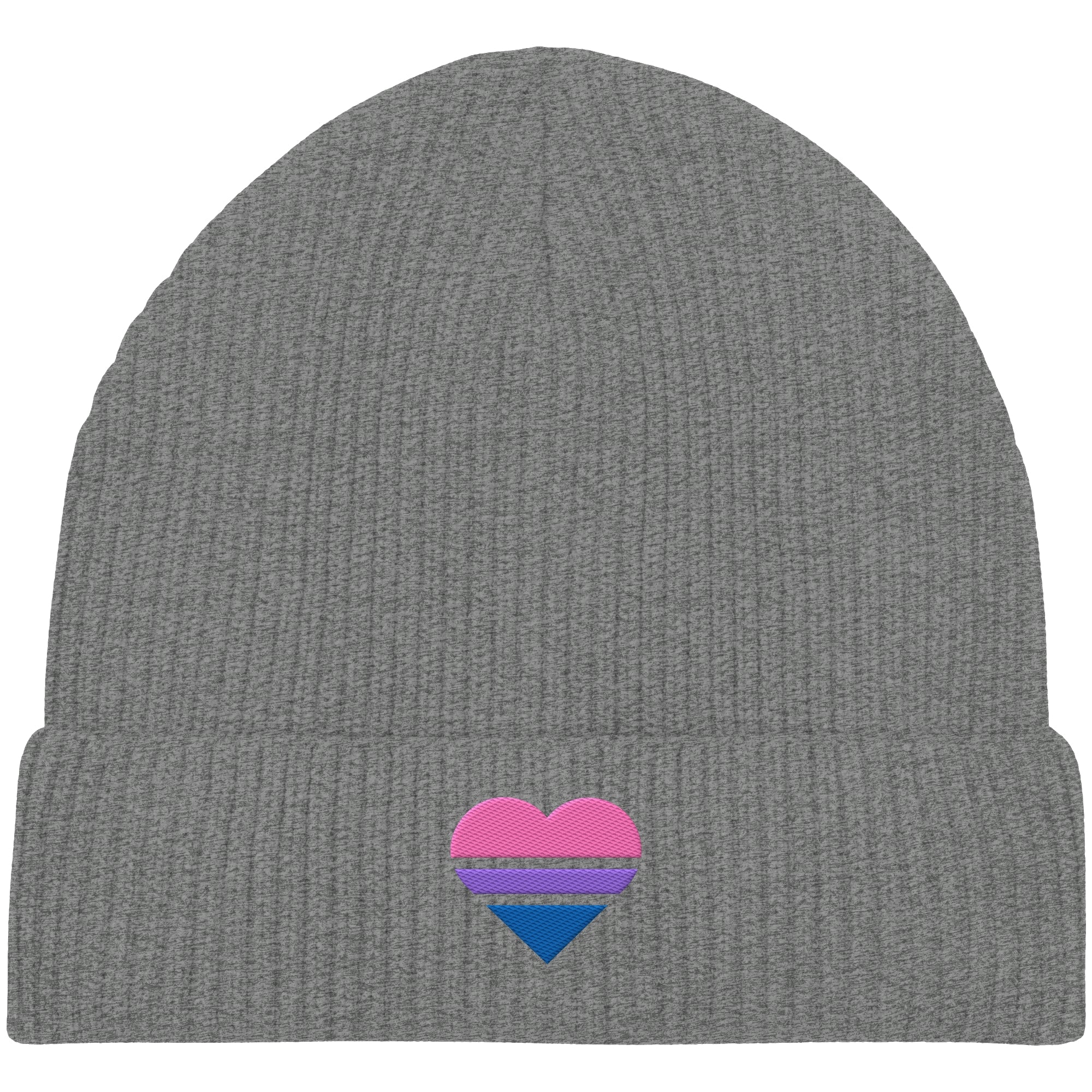 Organic Fisherman Beanie - Bisexual Flag Herz Stick