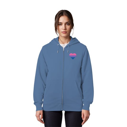 Organic Zipper - Bisexual Flag Herz Stick