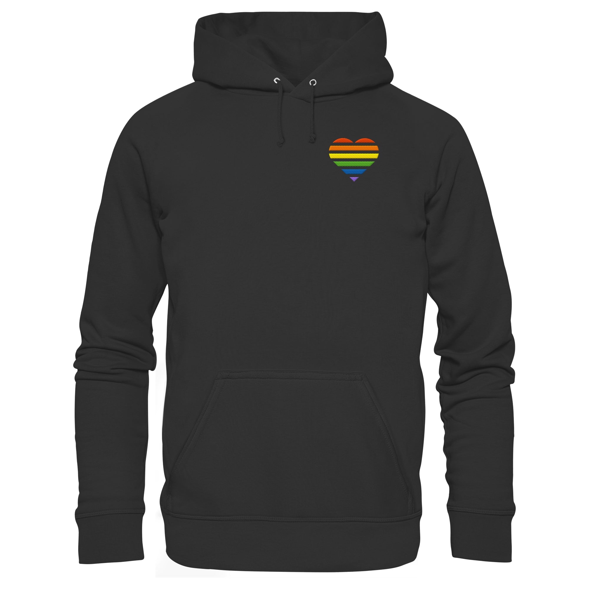 Organic Basic Hoodie - Pride Flag Herz Stick