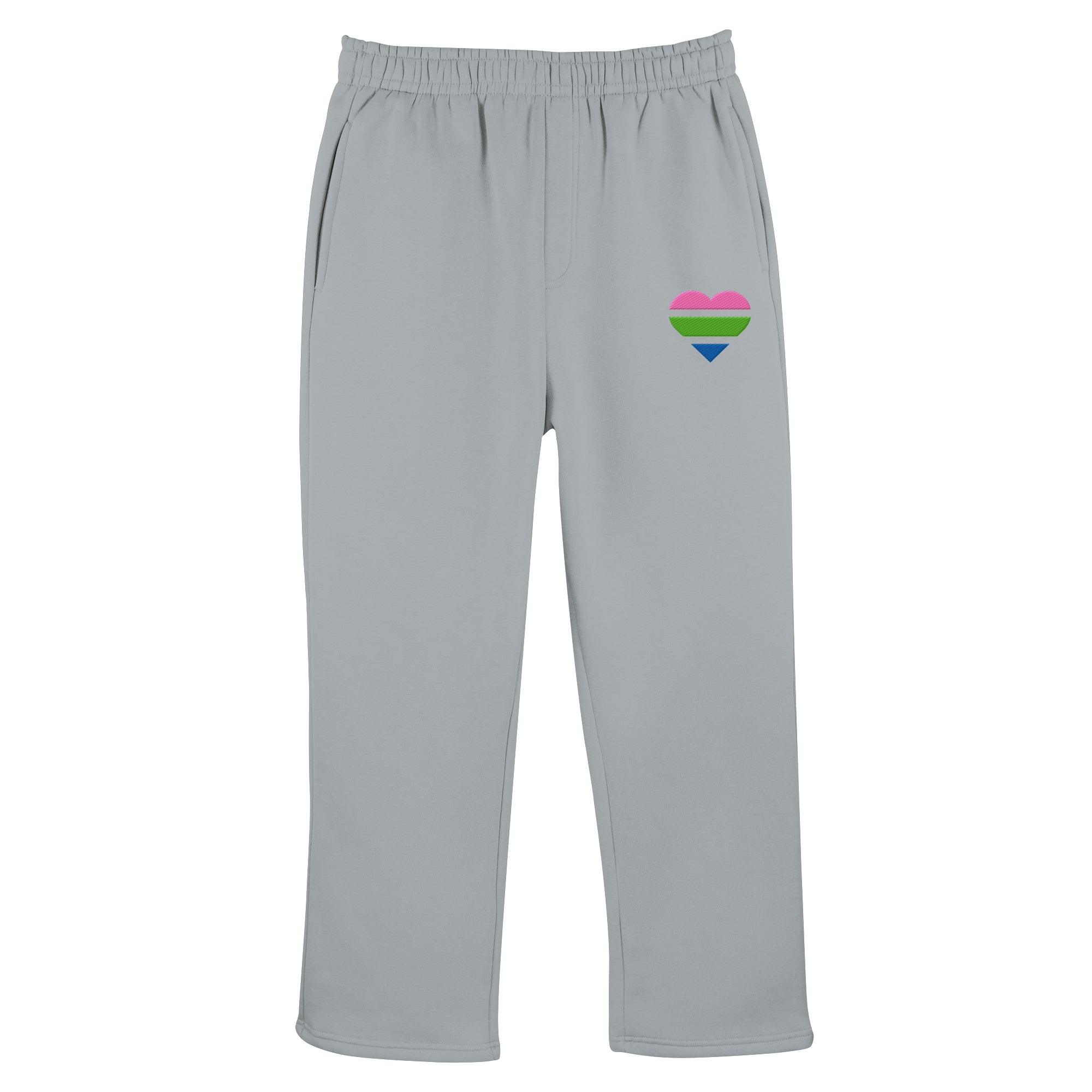 Fluffy Track Sweatpants - Polysexual Flag Herz Stick