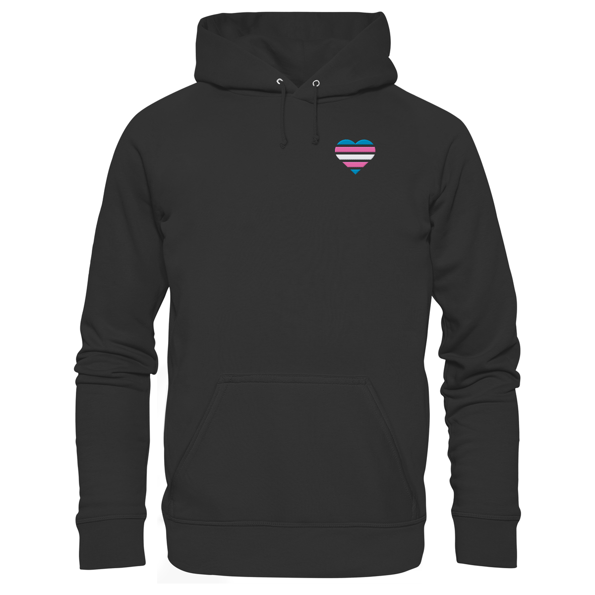Organic Basic Hoodie mit Herz Stick - Trans