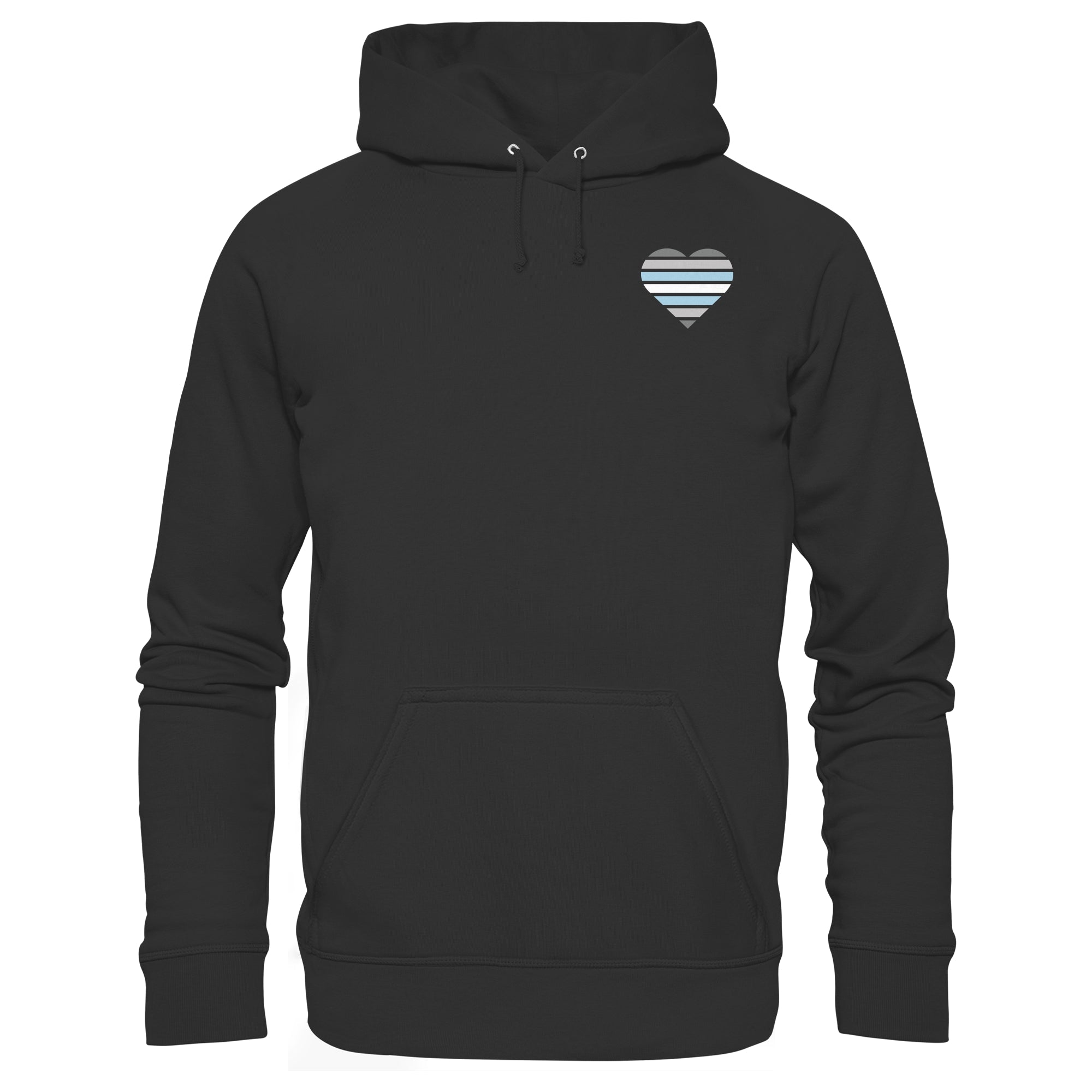 Organic Basic Hoodie - Demiboy Flag Herz Print