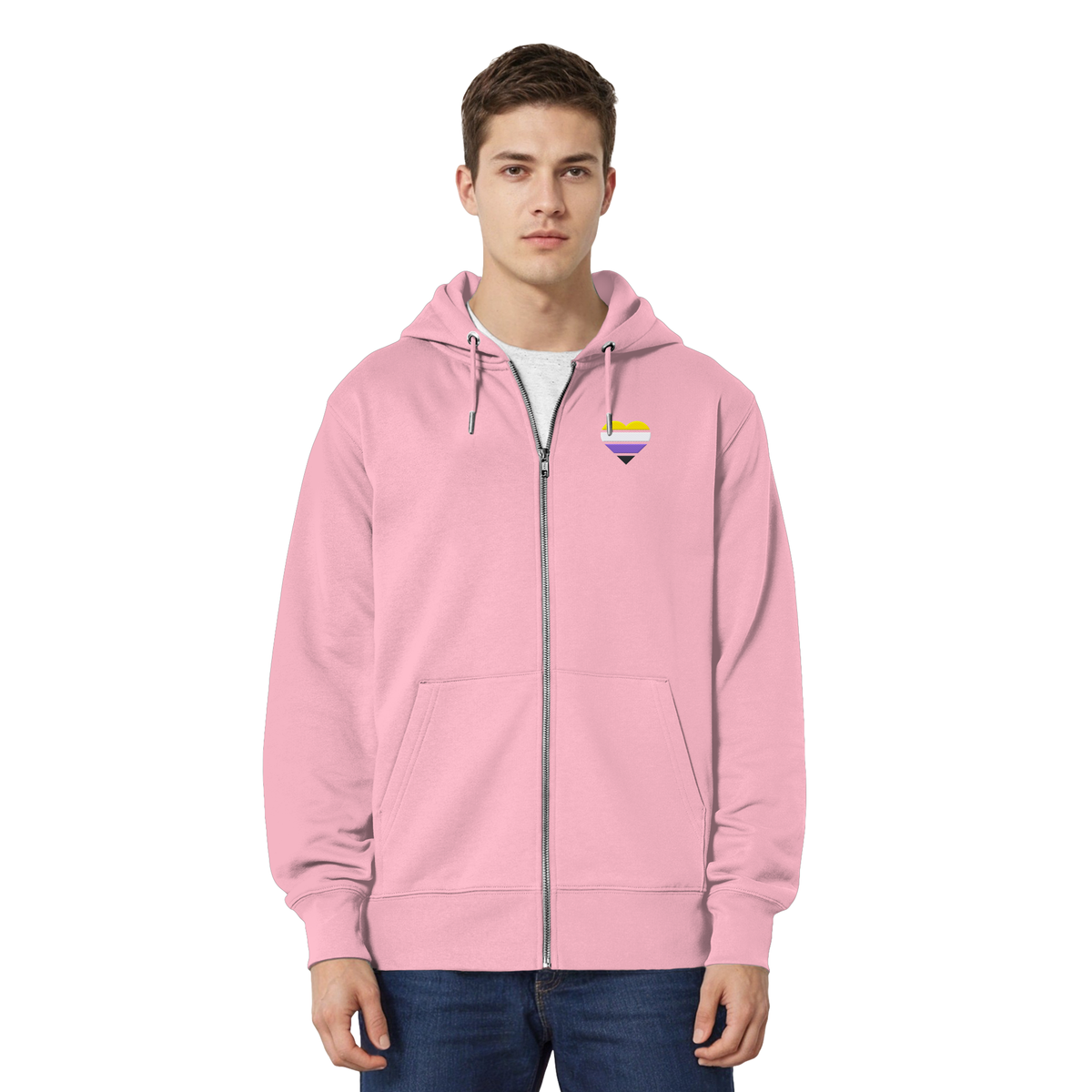 Organic Relaxed Zipper mit Herz Stick - Nonbinary