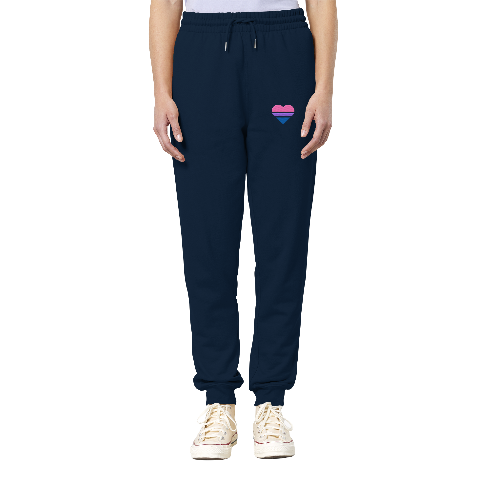 Organic Jogger Pants - Bisexual Flag Herz Stick