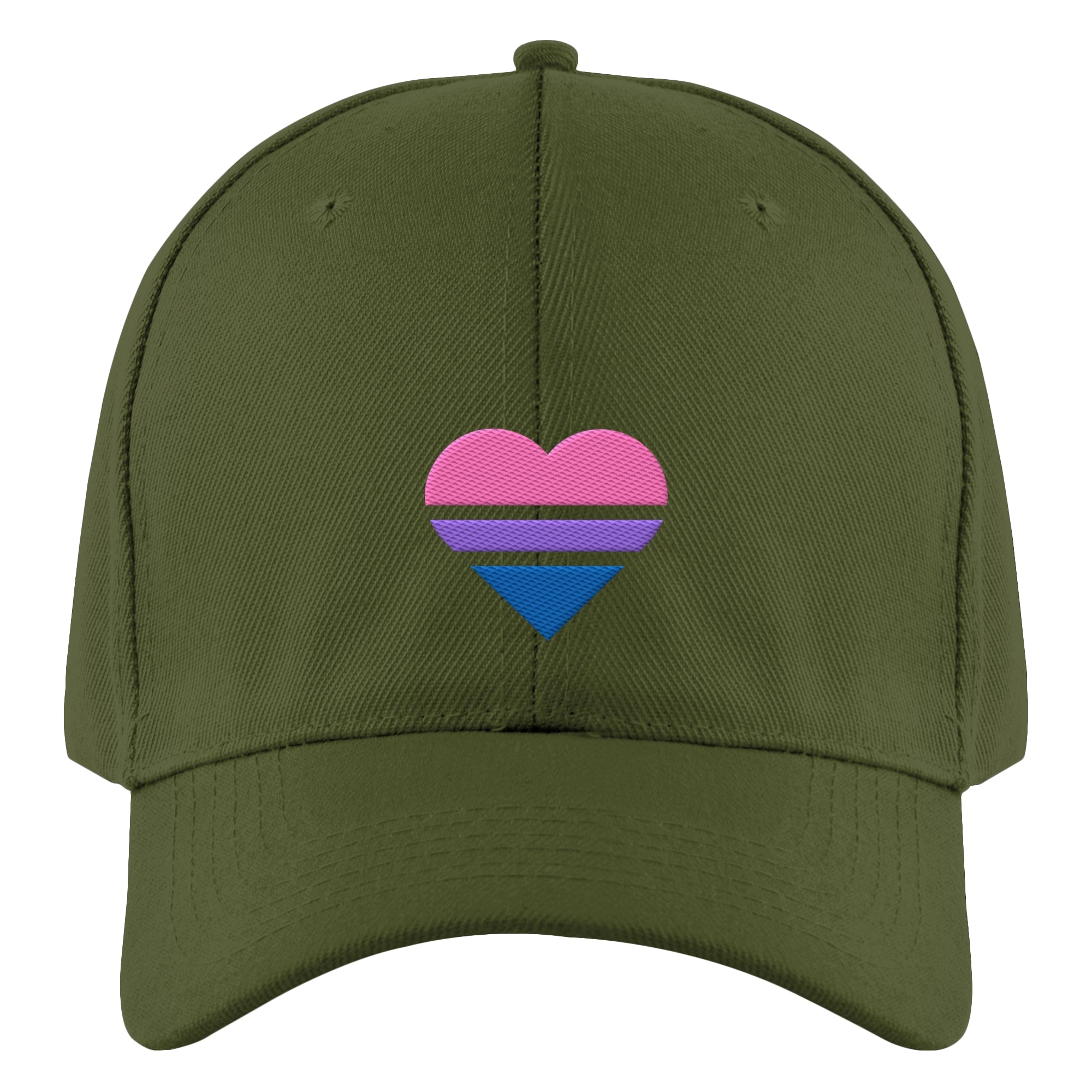Authentic Baseball Cap - Bisexual Flag Herz Stick