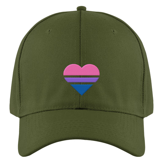 Authentic Baseball Cap - Bisexual Flag Herz Stick