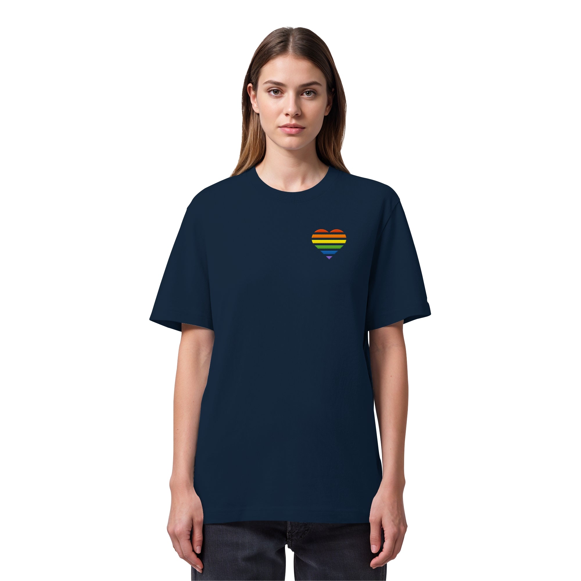 Organic Heavy Shirt - Pride Flag Herz Stick