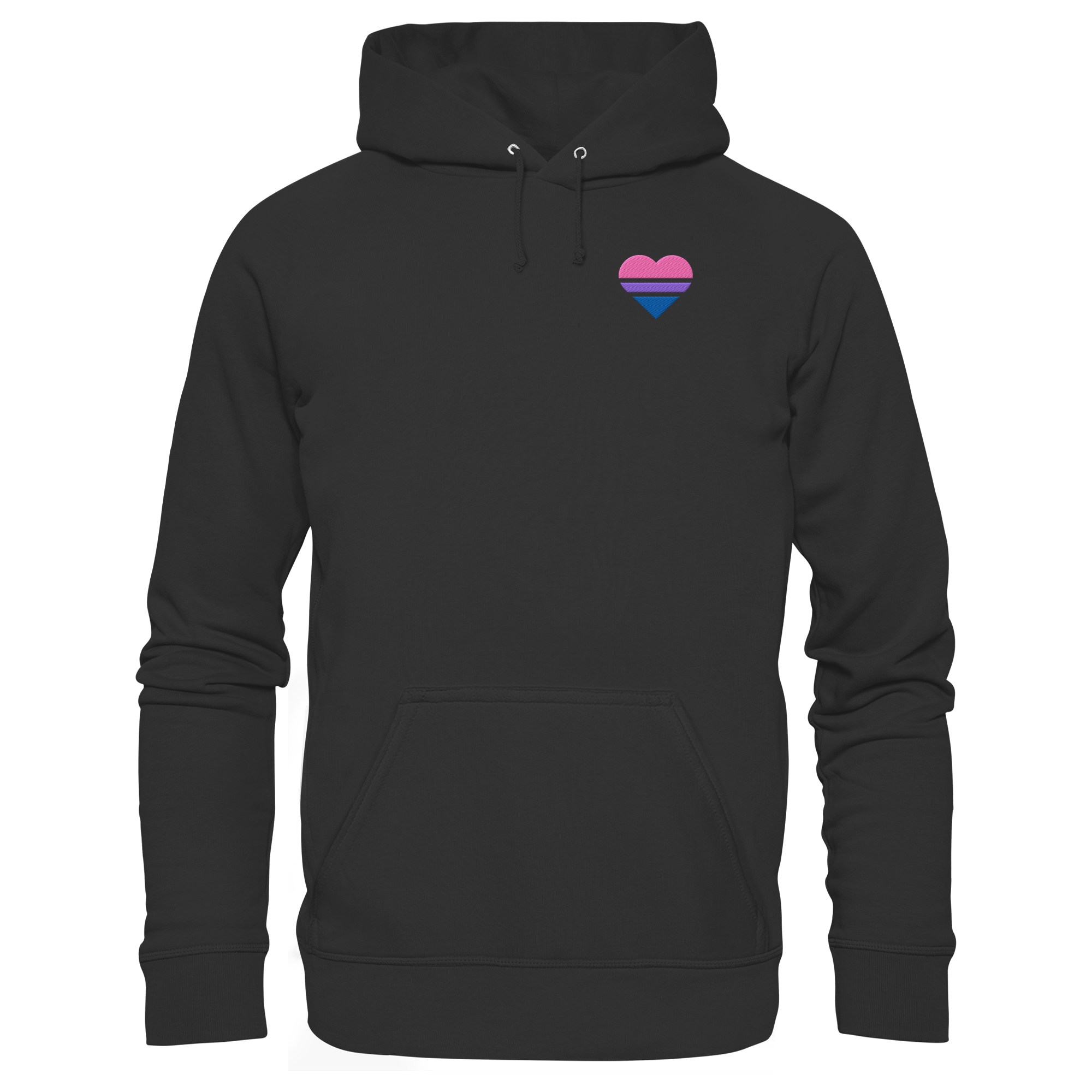 Organic Basic Hoodie - Bisexual Flag Herz Stick