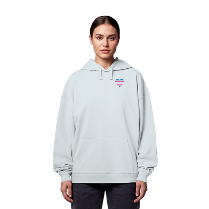Organic Oversize Hoodie mit Herz Stick - Trans