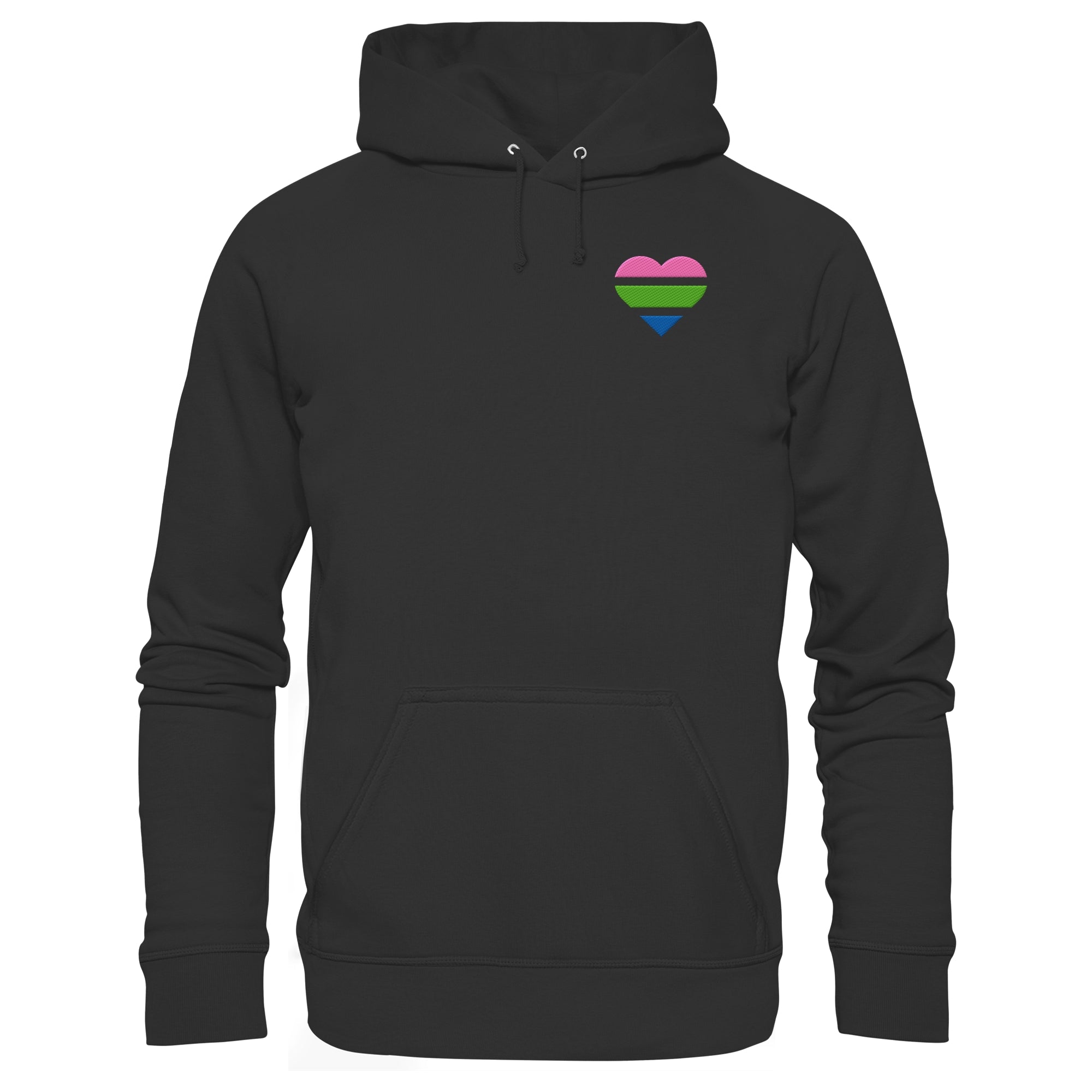 Organic Basic Hoodie - Polysexual Flag Herz Stick