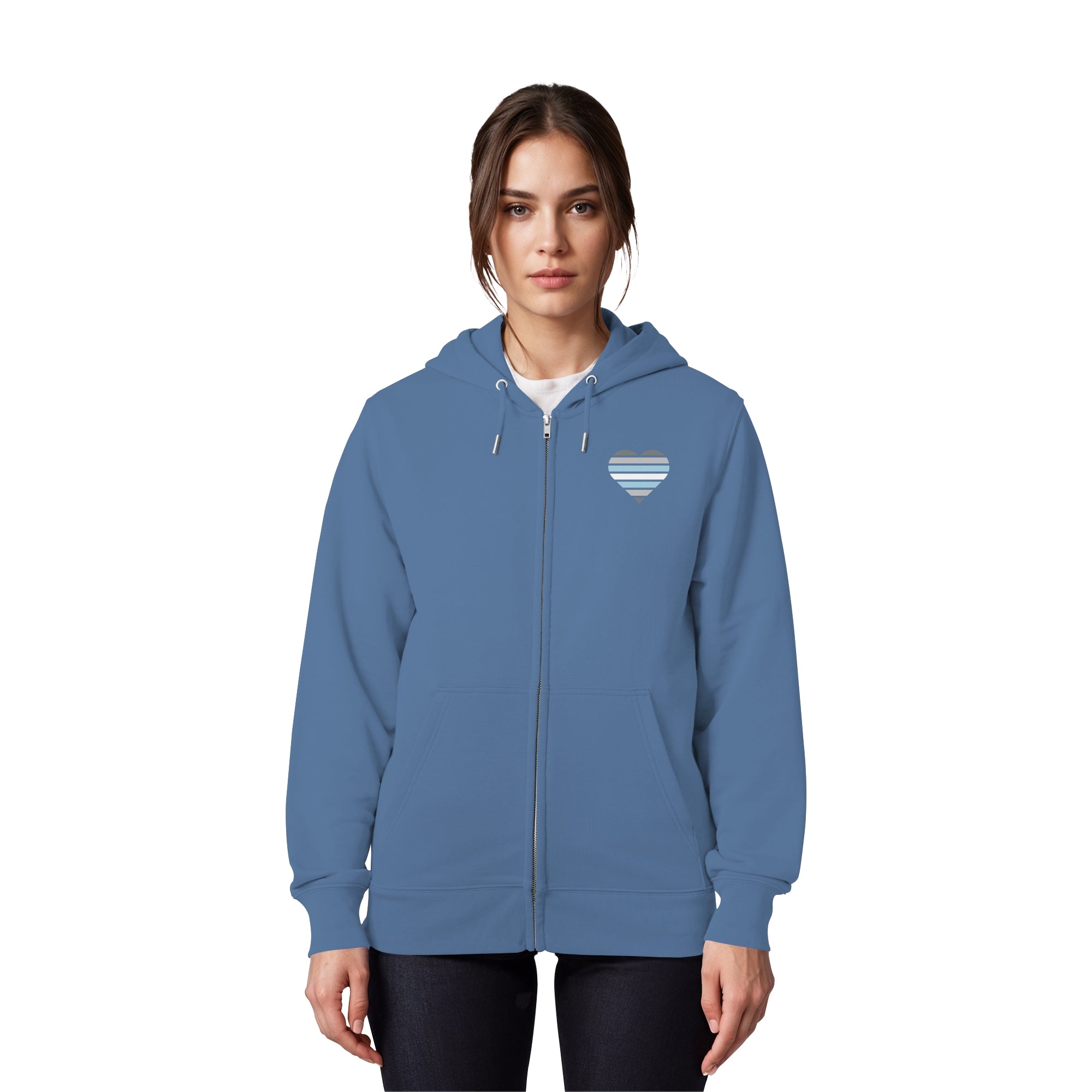 Organic Zipper - Demiboy Flag Herz Print