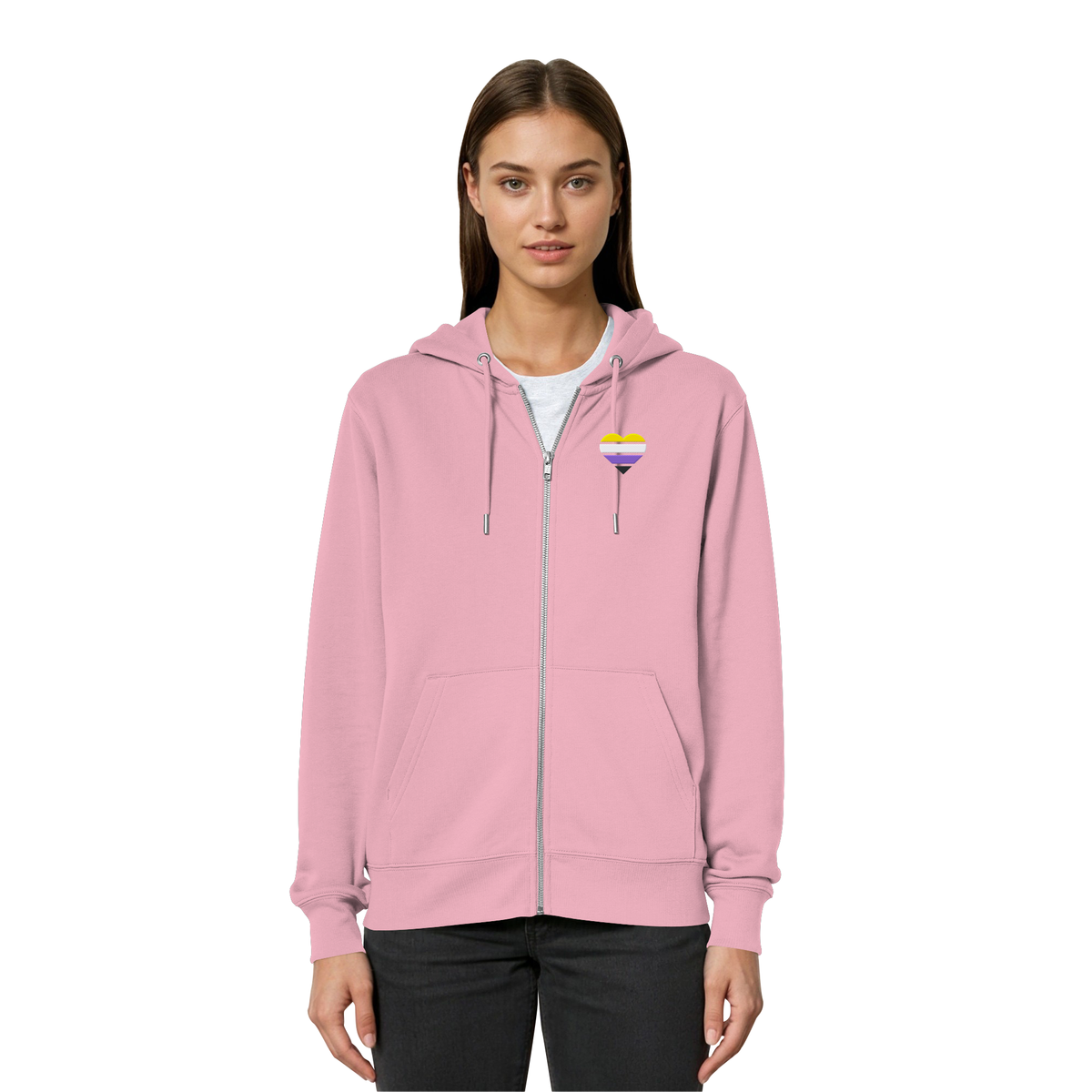 Organic Relaxed Zipper mit Herz Stick - Nonbinary