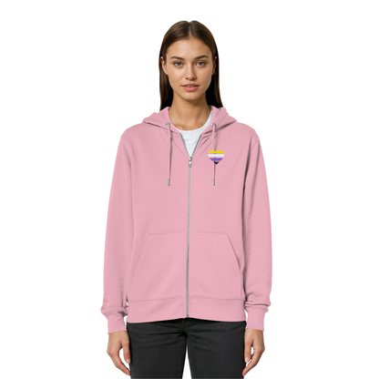 Organic Relaxed Zipper mit Herz Stick - Nonbinary