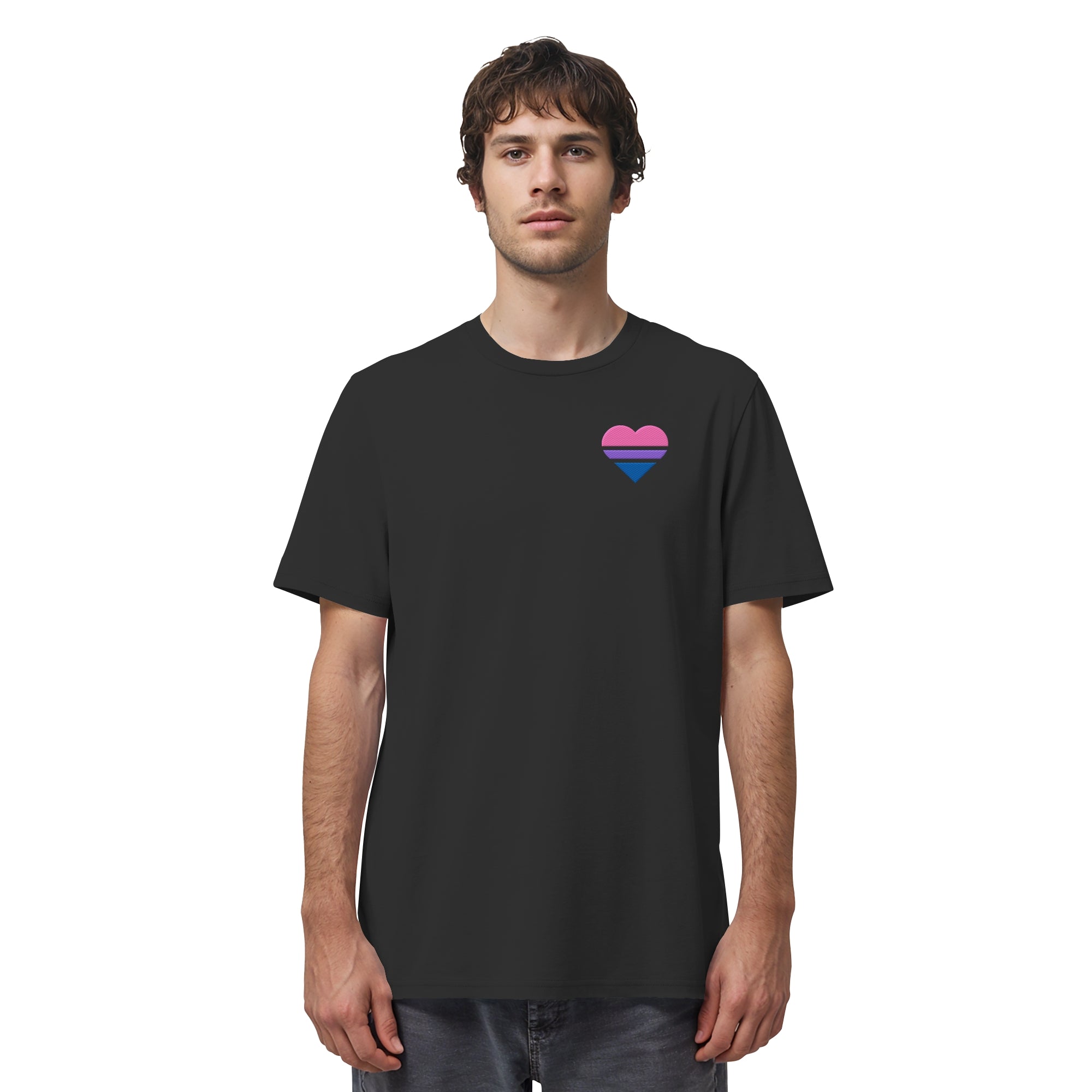 Organic Shirt - Bisexual Flag Herz Stick