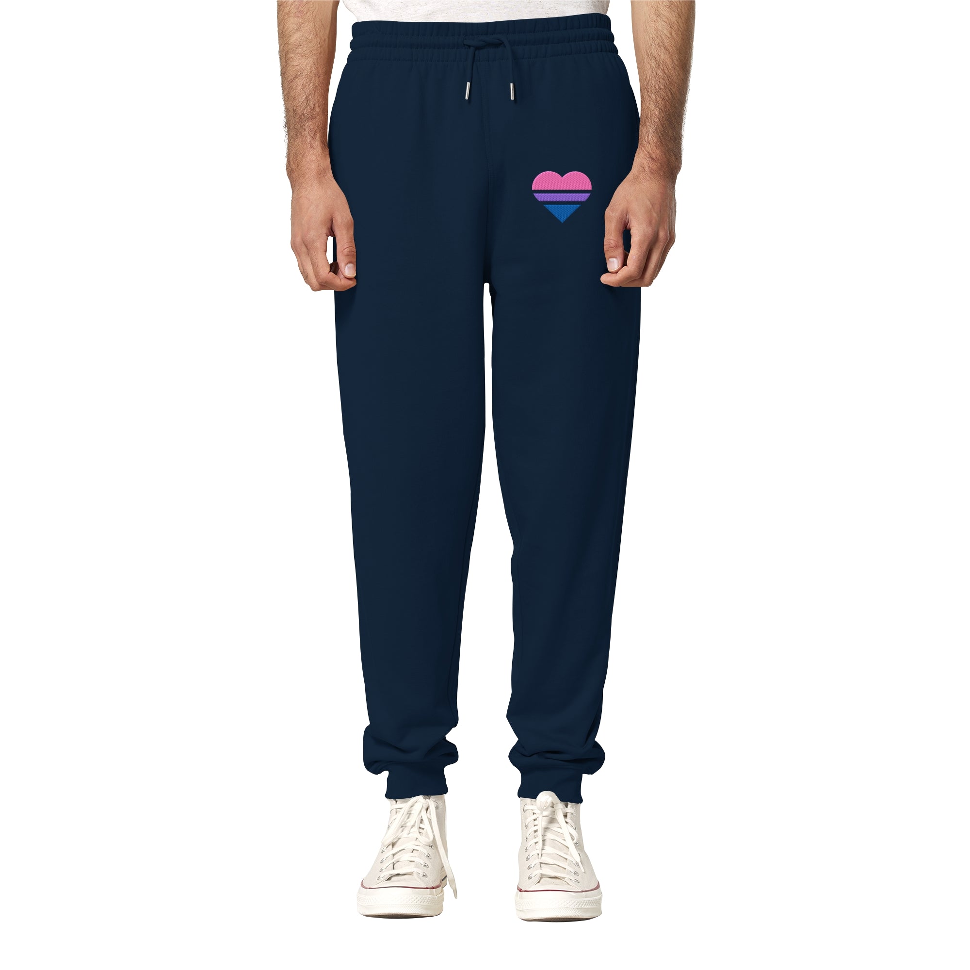 Organic Jogger Pants - Bisexual Flag Herz Stick