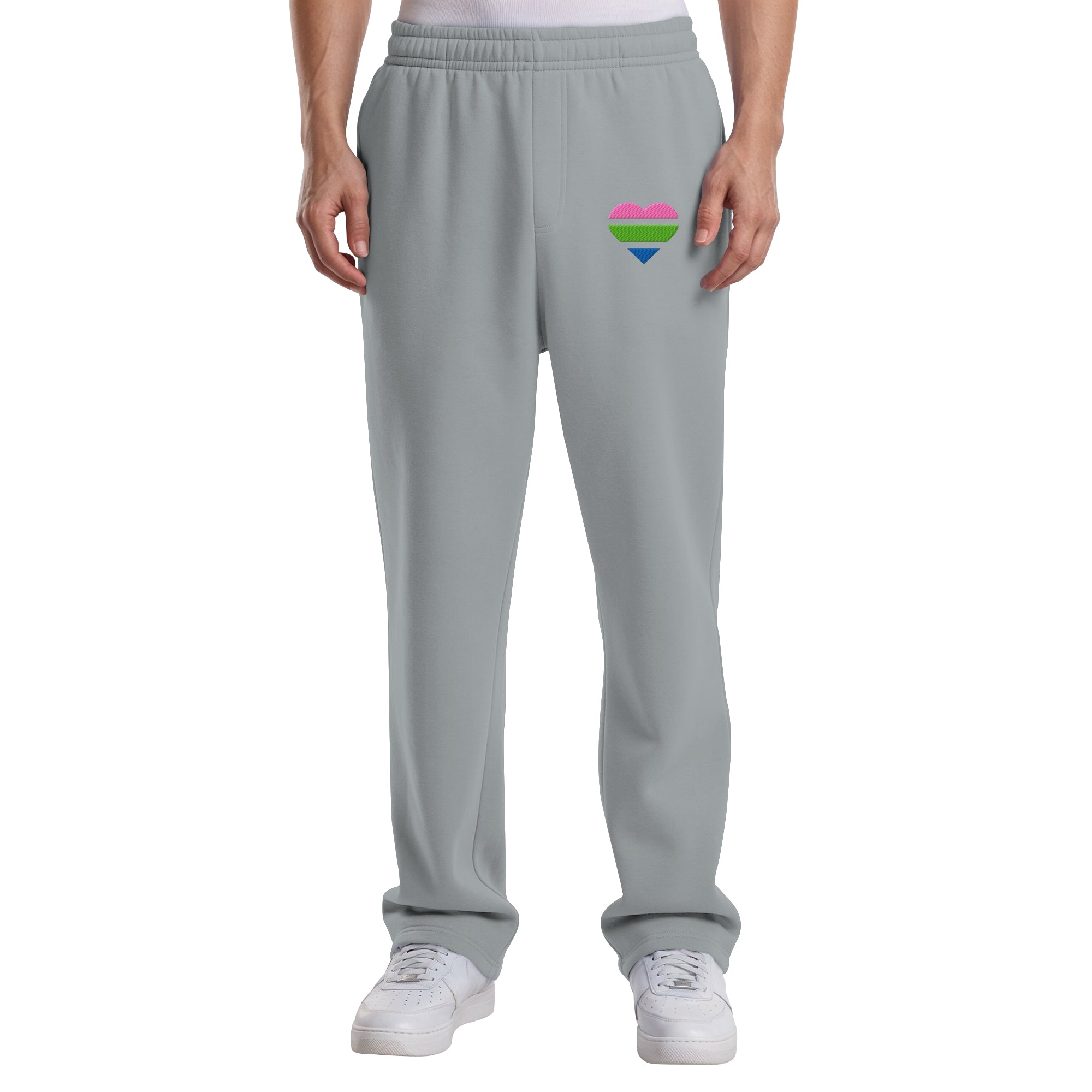 Fluffy Track Sweatpants - Polysexual Flag Herz Stick