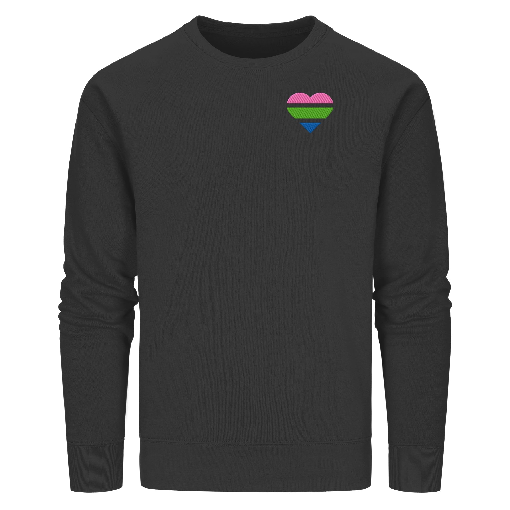 Organic Basic Sweatshirt - Polysexual Flag Herz Stick