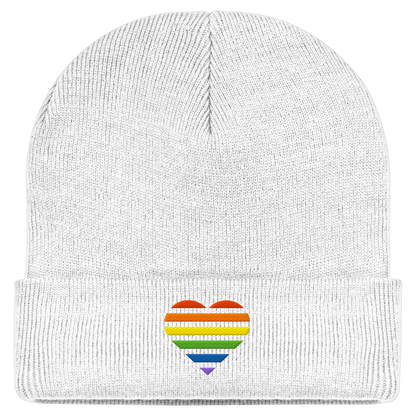 Classic Beanie mit Herz Stick - Pride