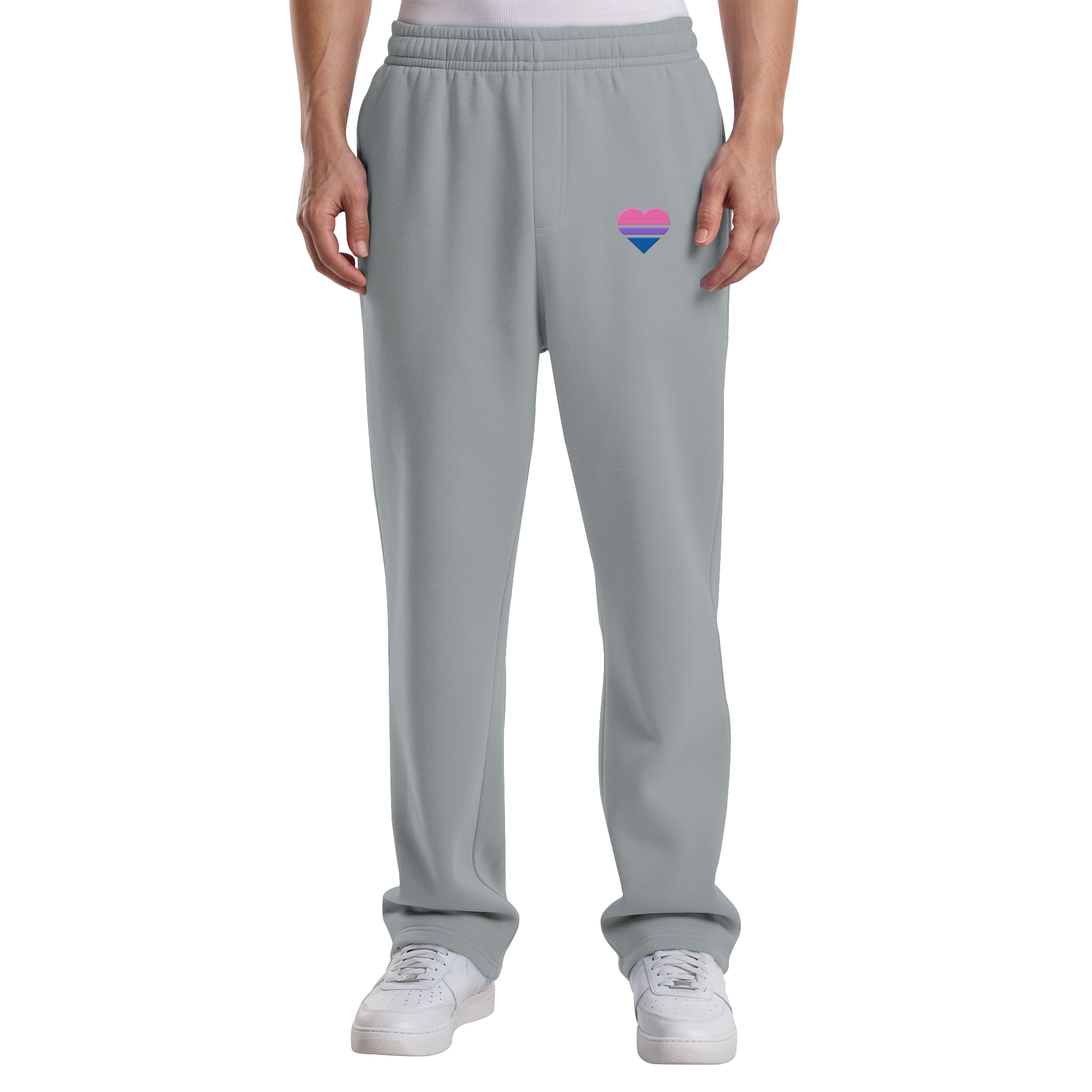 Fluffy Track Sweatpants - Bisexual Flag Herz Stick