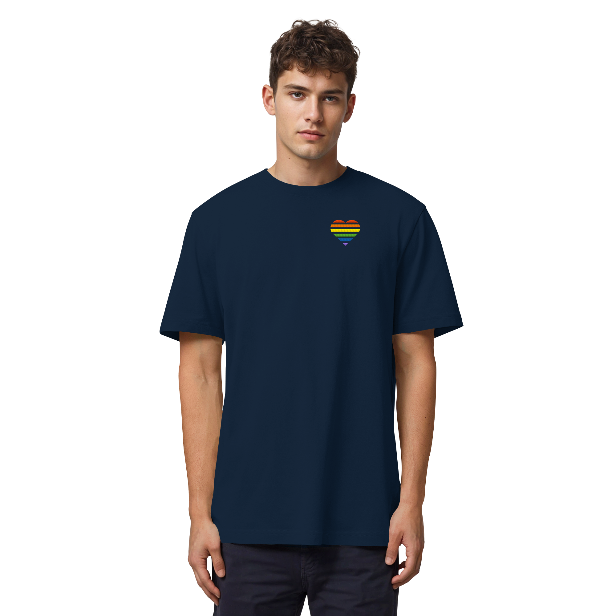 Organic Heavy Shirt - Pride Flag Herz Stick