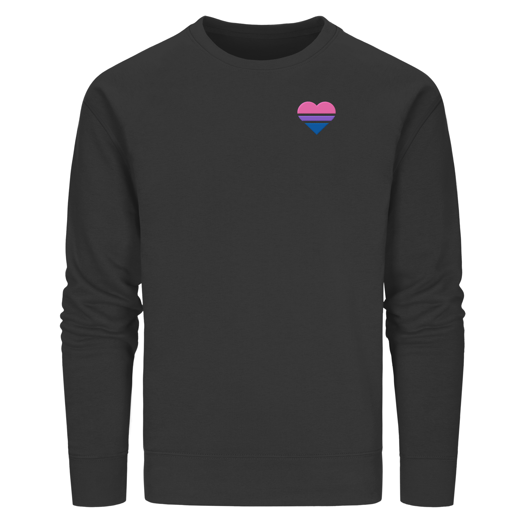 Organic Basic Sweatshirt - Bisexual Flag Herz Stick