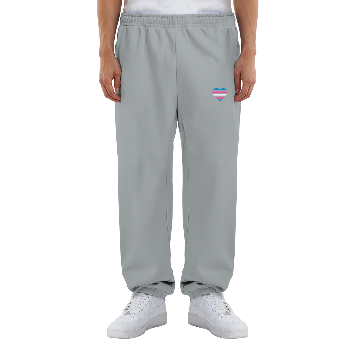 Fluffy Sweatpants mit Herz Stick - Trans