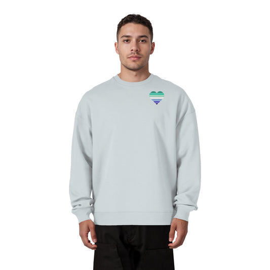 Organic Oversize Sweatshirt - Gay Flag Herz Print