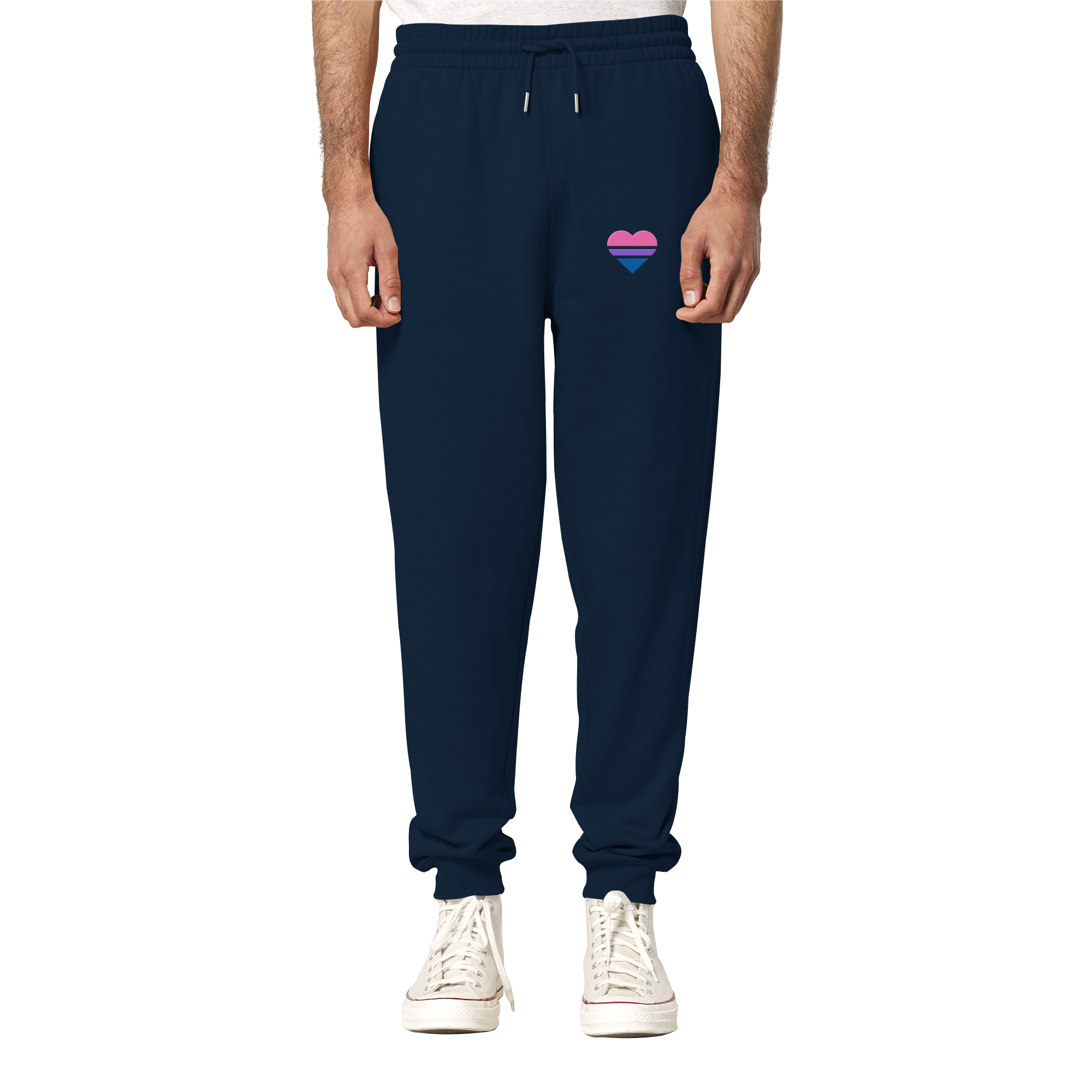Organic Jogger Pants - Bisexual Flag Herz Stick