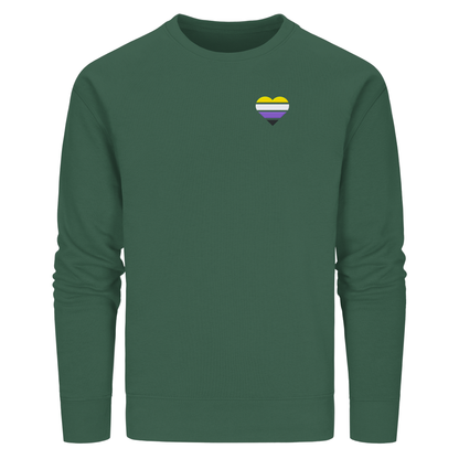Organic Basic Sweatshirt mit Herz Stick - Nonbinary