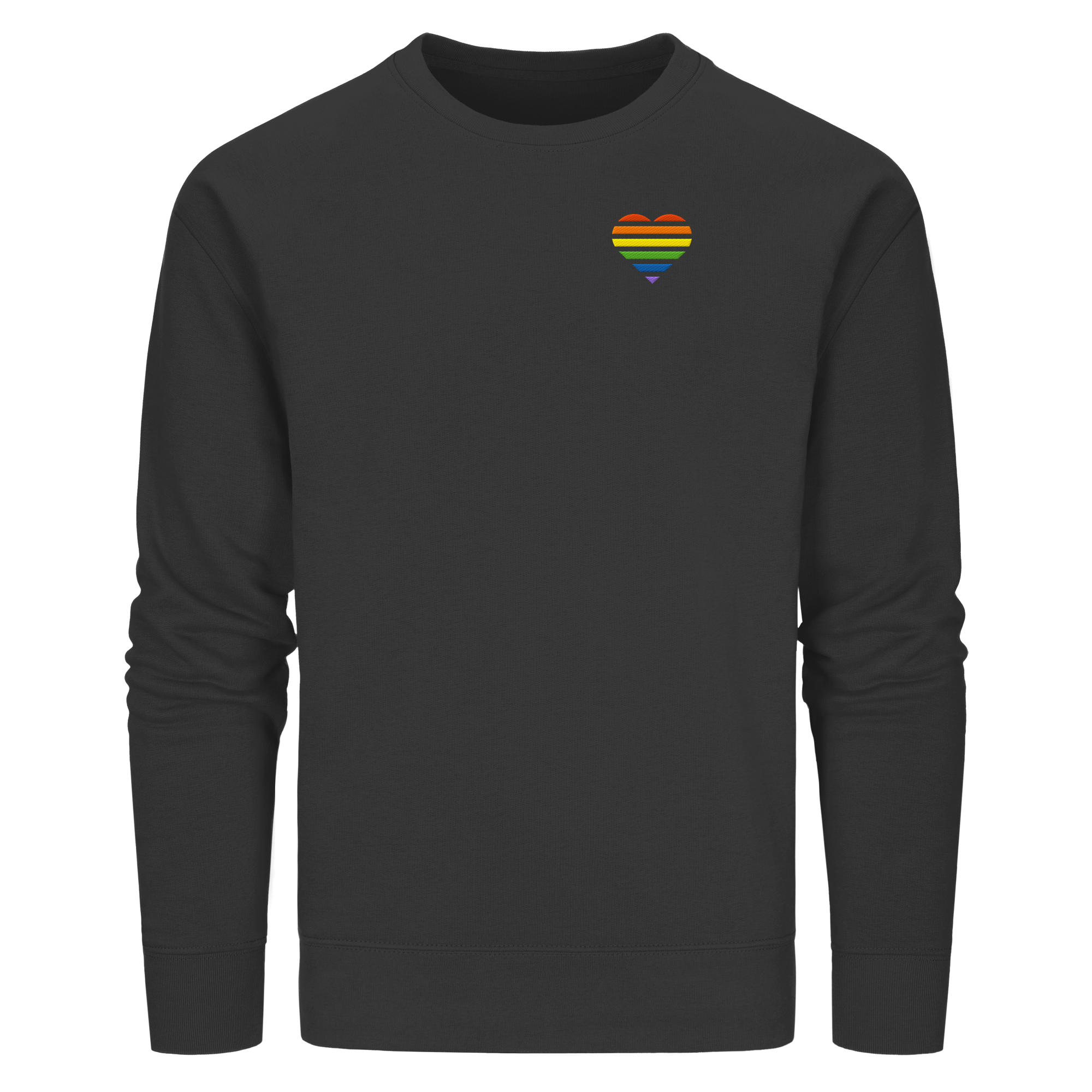 Organic Basic Sweatshirt - Pride Flag Herz