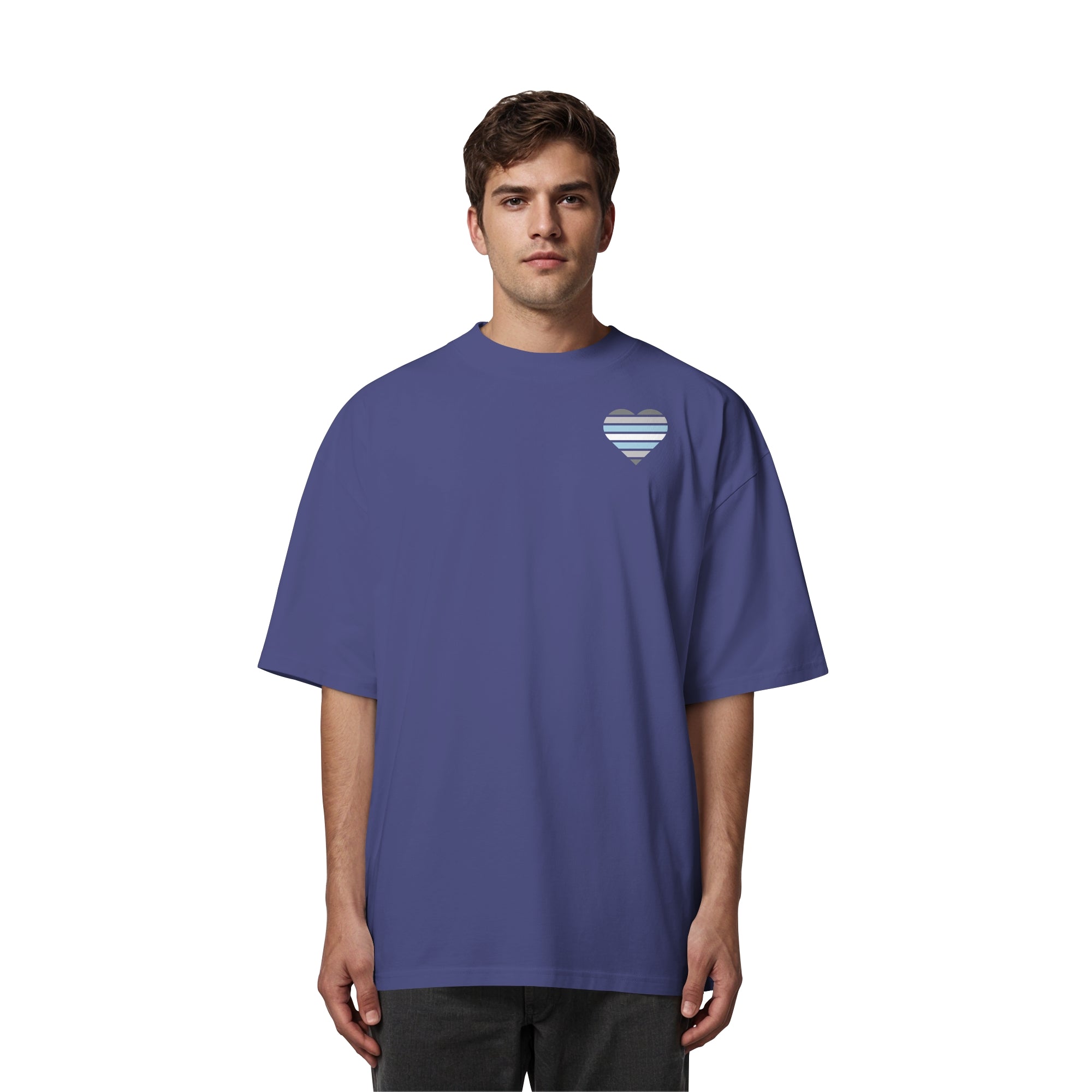 Organic Oversize Shirt - Demiboy Flag Herz Print