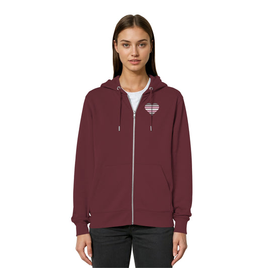 Organic Relaxed Zipper - Demigirl Flag Herz Print