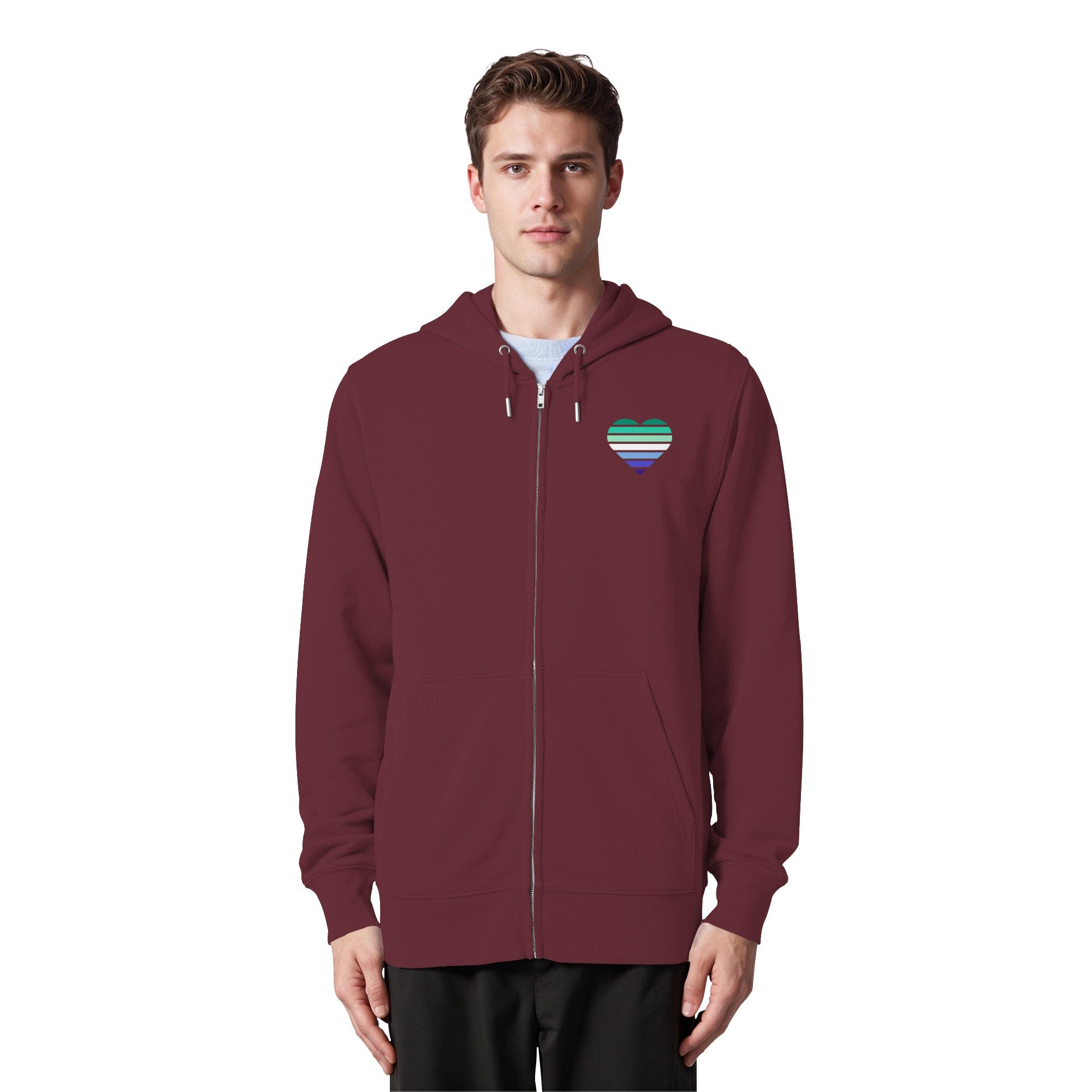 Organic Zipper - Gay Flag Herz Print