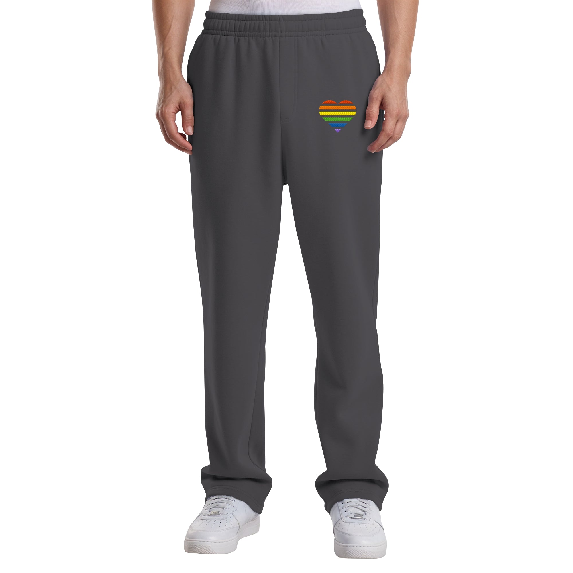 Fluffy Track Sweatpants - Pride Flag Herz Stick