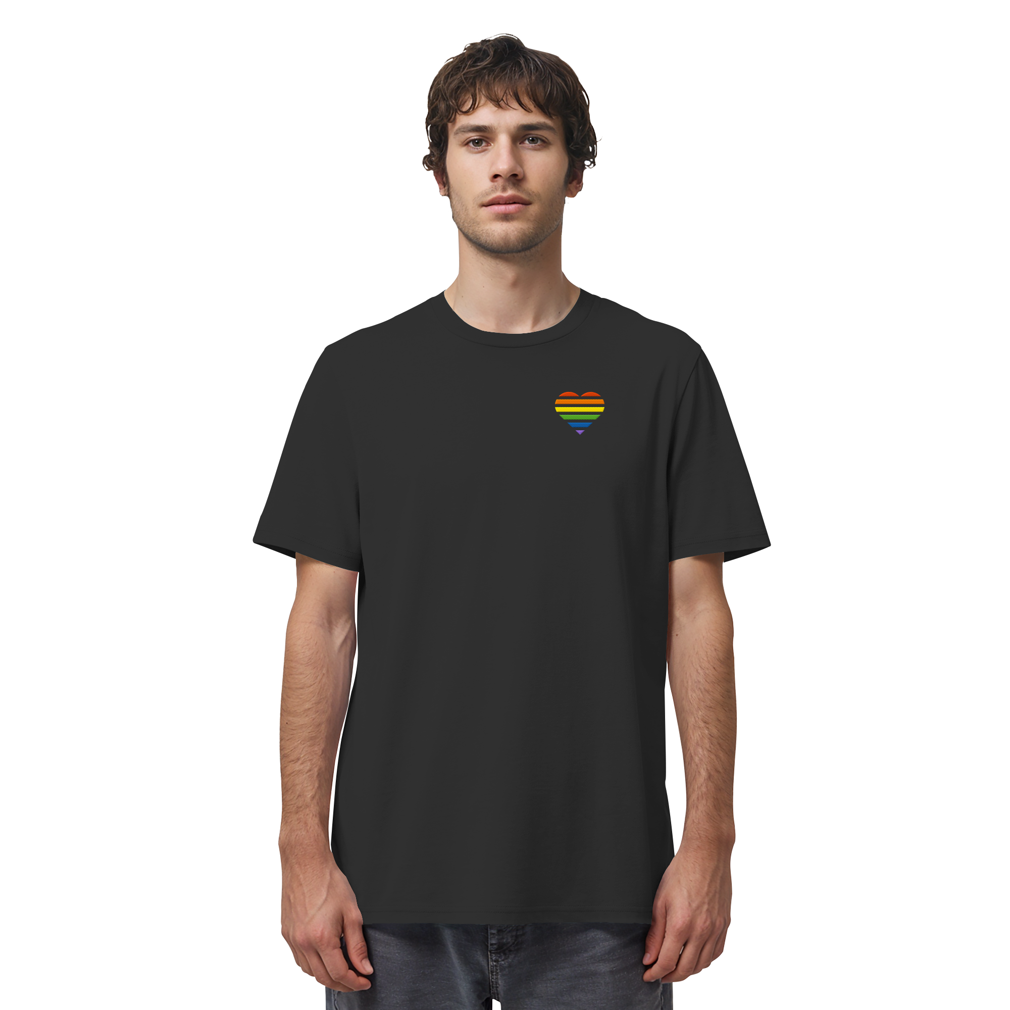 Organic Shirt - Pride Flag Herz Stick