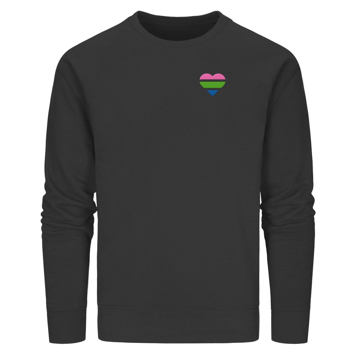 Organic Basic Sweatshirt mit Herz Stick - Polysexual