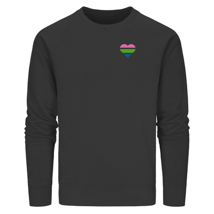 Organic Basic Sweatshirt mit Herz Stick - Polysexual