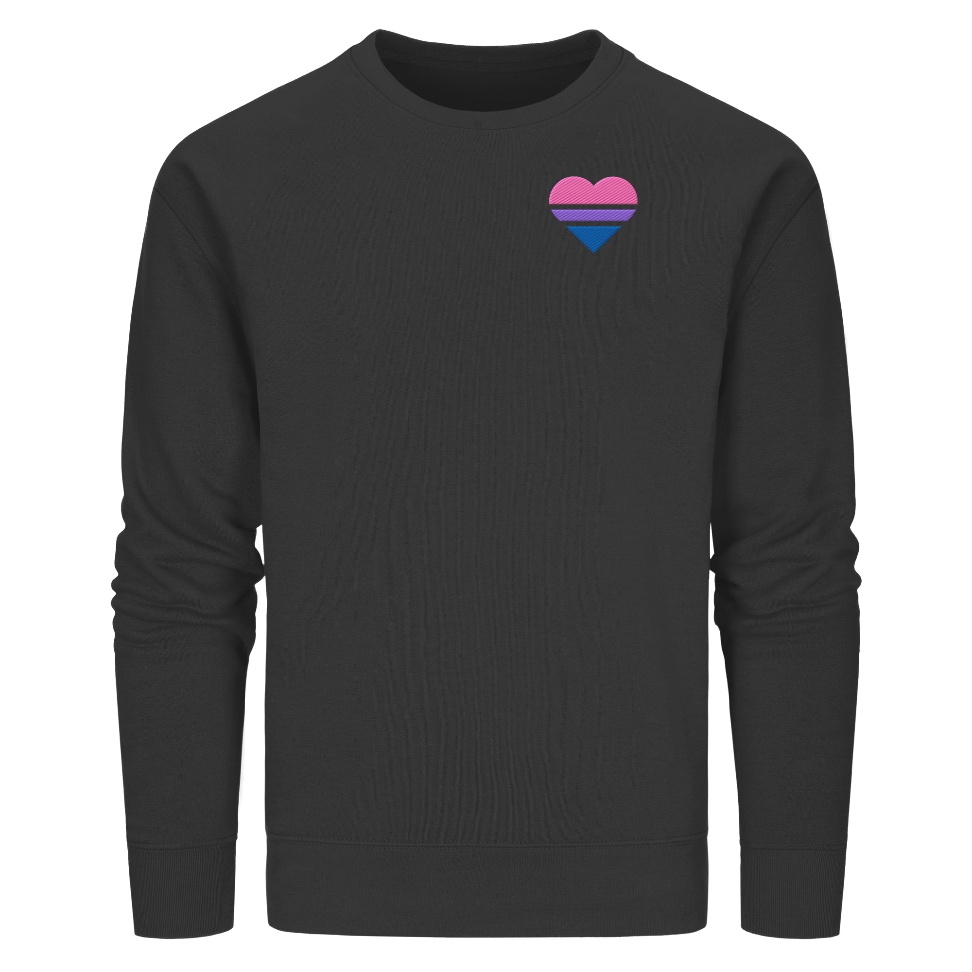 Organic Basic Sweatshirt - Bisexual Flag Herz Stick