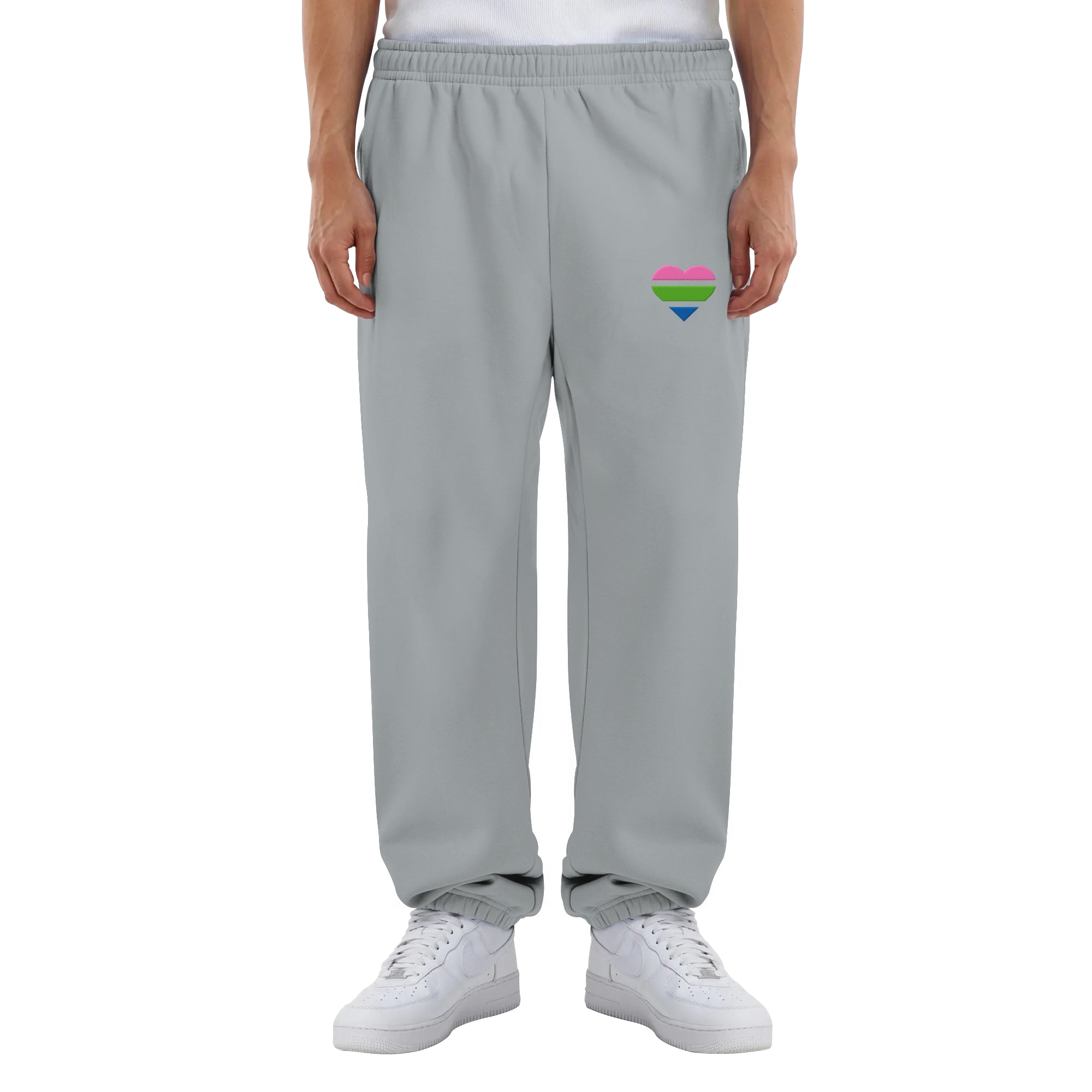 Fluffy Sweatpants - Polysexual Flag Herz Stick