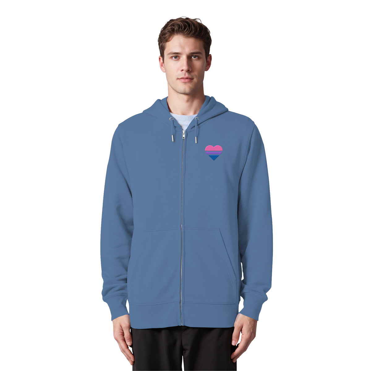 Organic Zipper mit Herz Stick - Bisexual