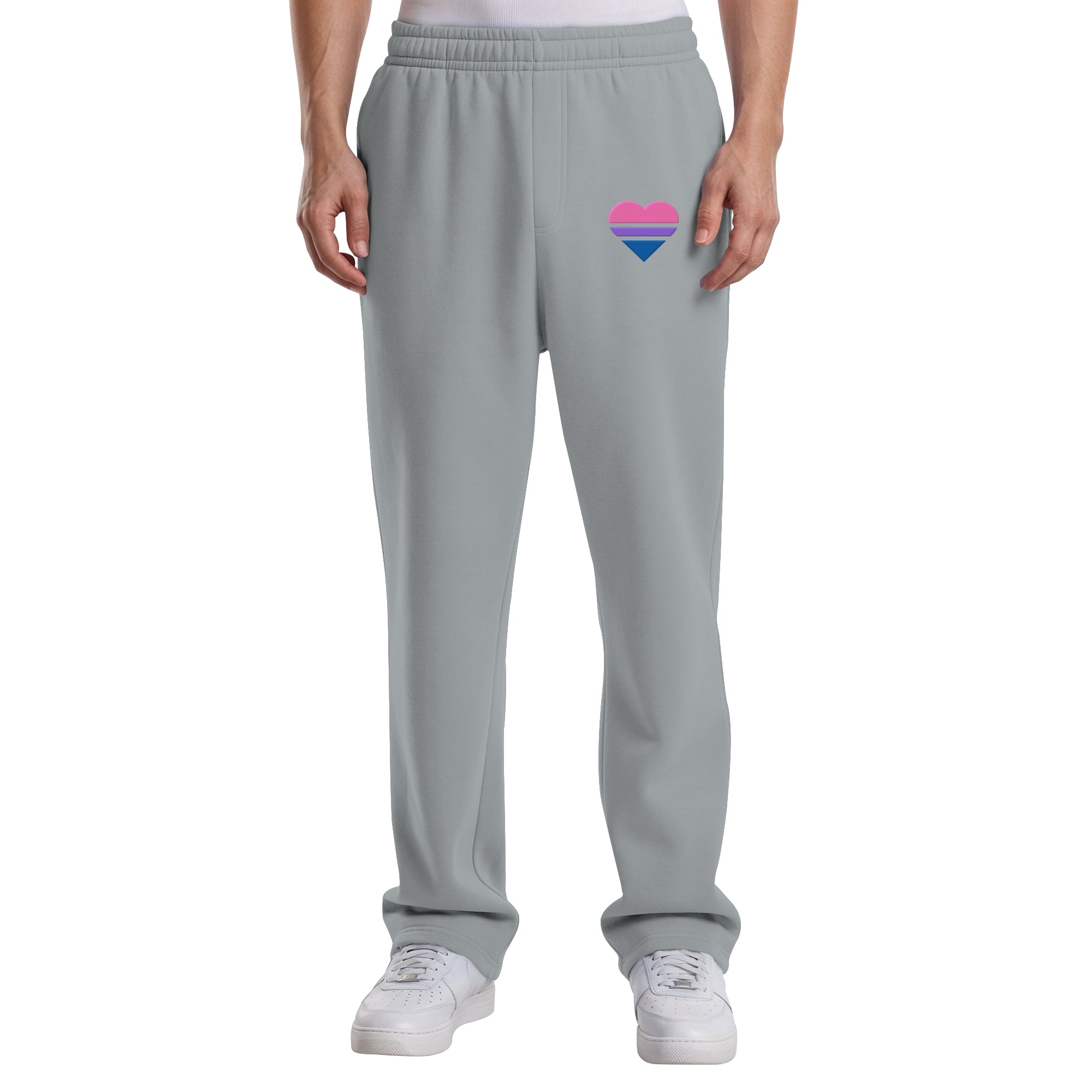 Fluffy Track Sweatpants - Bisexual Flag Herz Stick