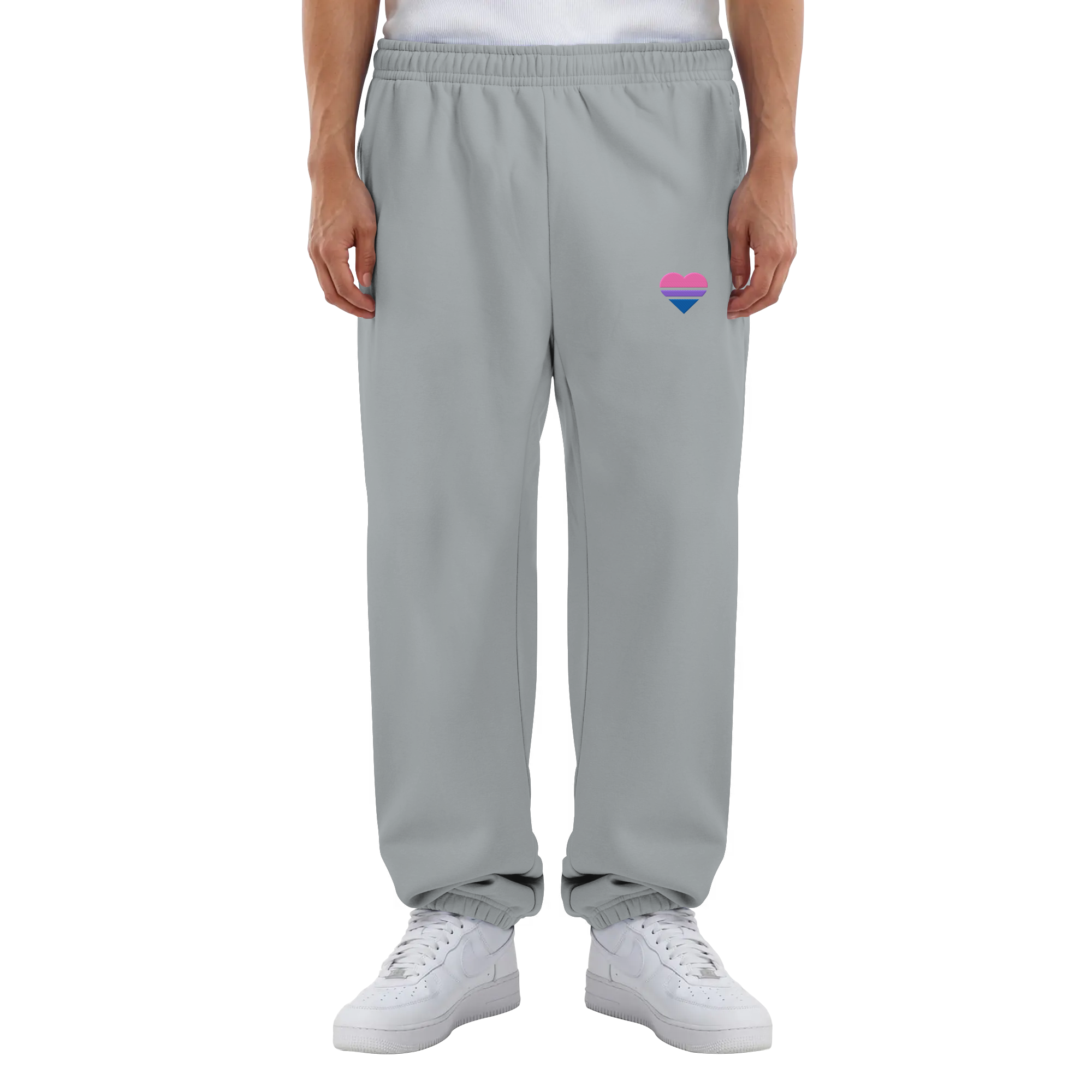 Fluffy Sweatpants - Bisexual Flag Herz Stick