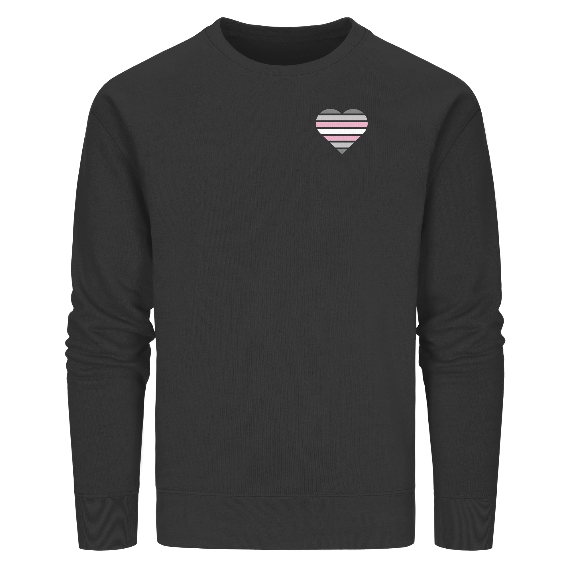 Organic Basic Sweatshirt - Demigirl Flag Herz Print