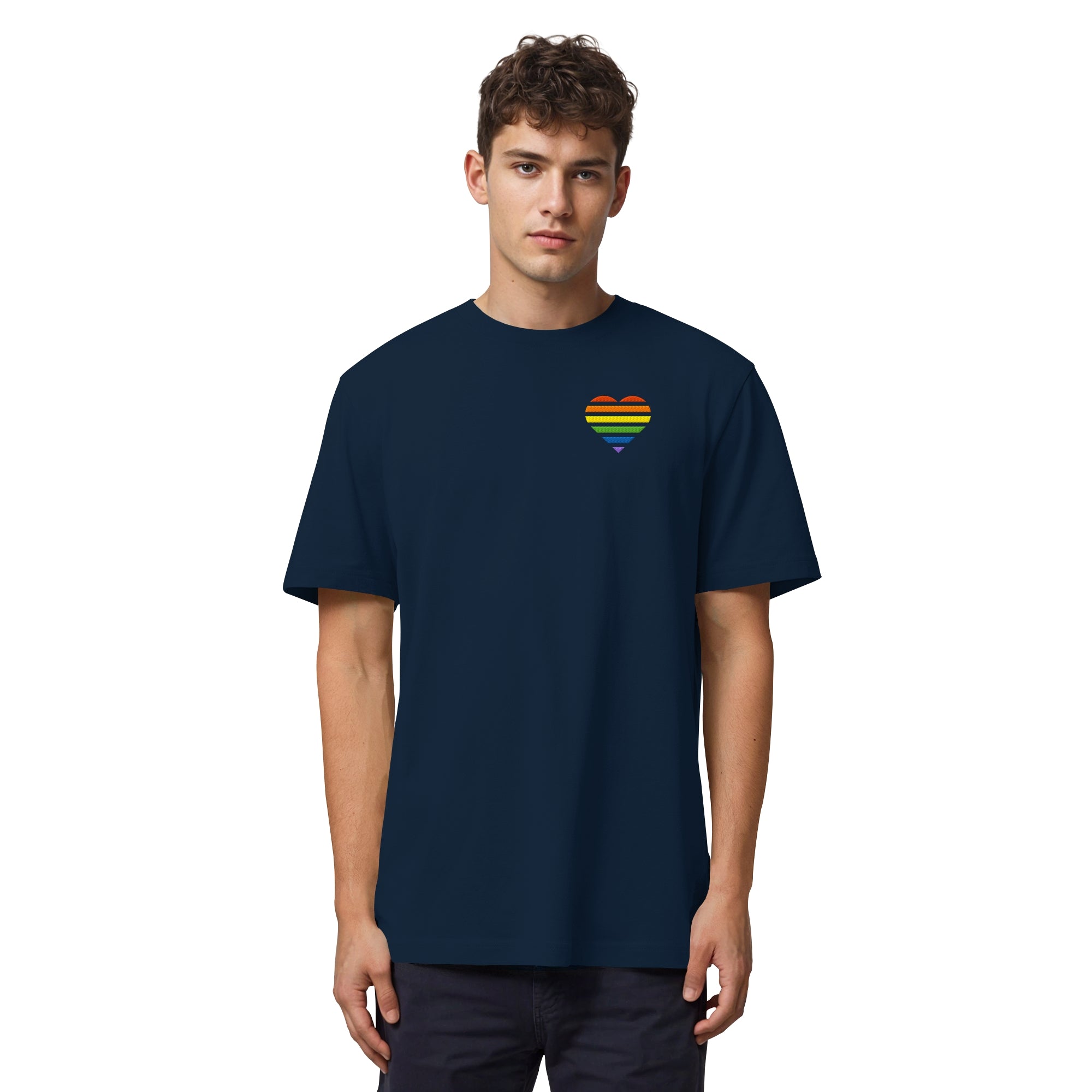 Organic Heavy Shirt - Pride Flag Herz Stick