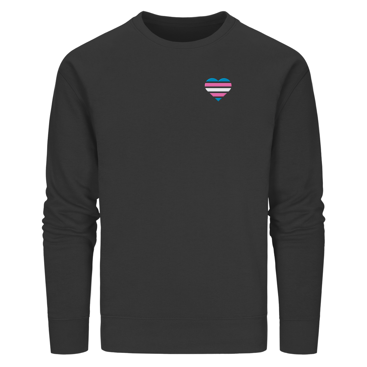 Organic Basic Sweatshirt mit Herz Stick - Trans