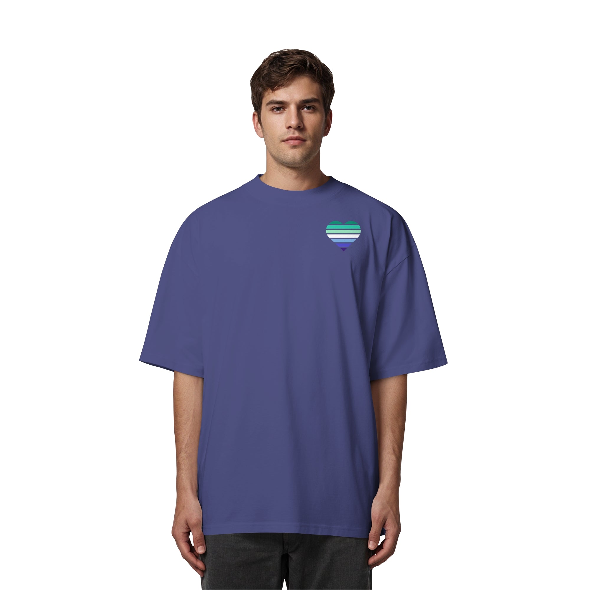 Organic Oversize Shirt - Gay Flag Herz Print