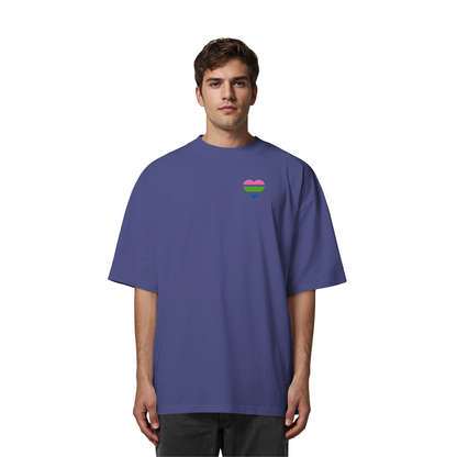 Organic Oversize Shirt mit Herz Stick - Polysexual